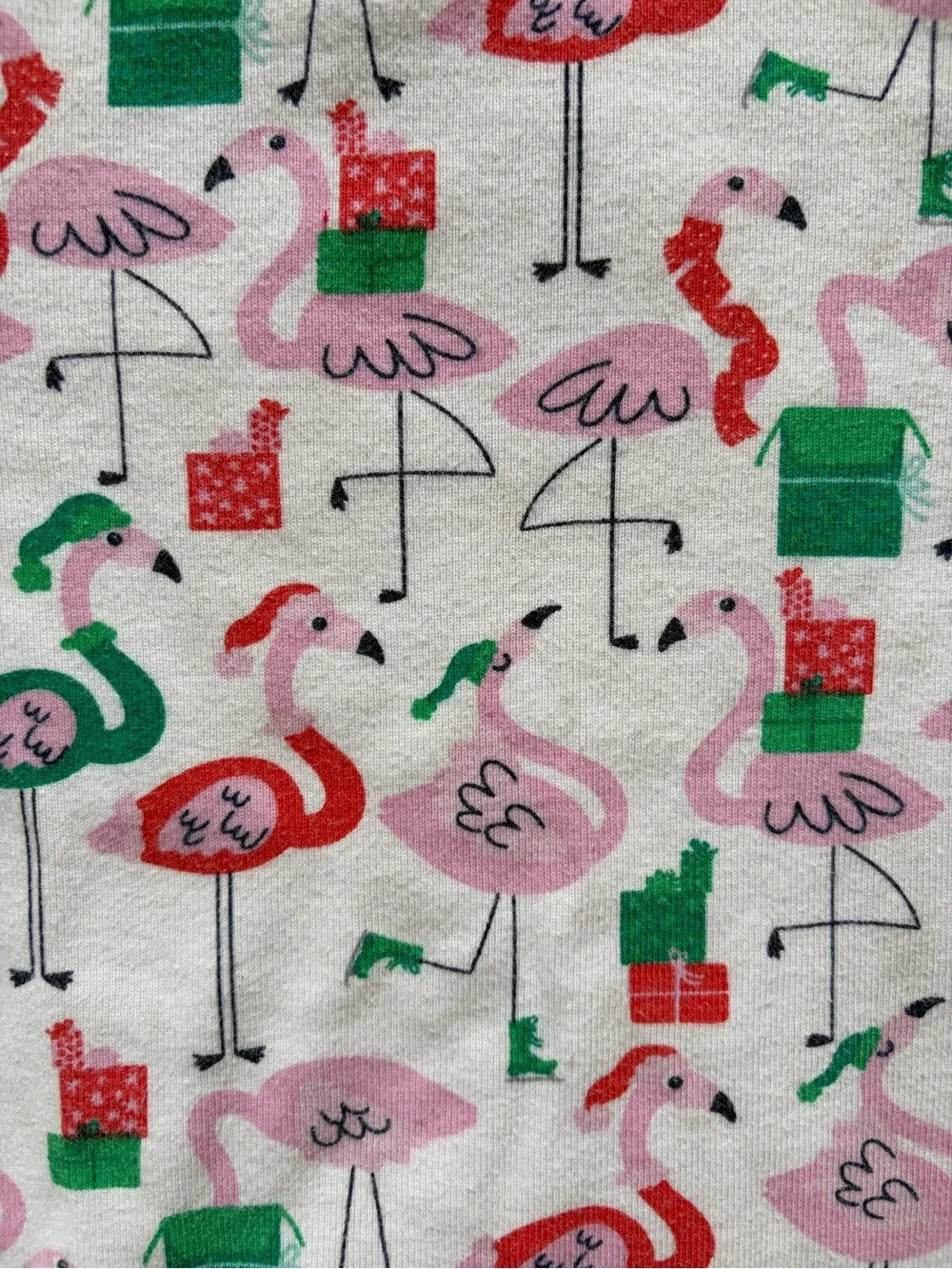 Janie and Jack Christmas Flamingo Print Long Sleeve Pajama Set